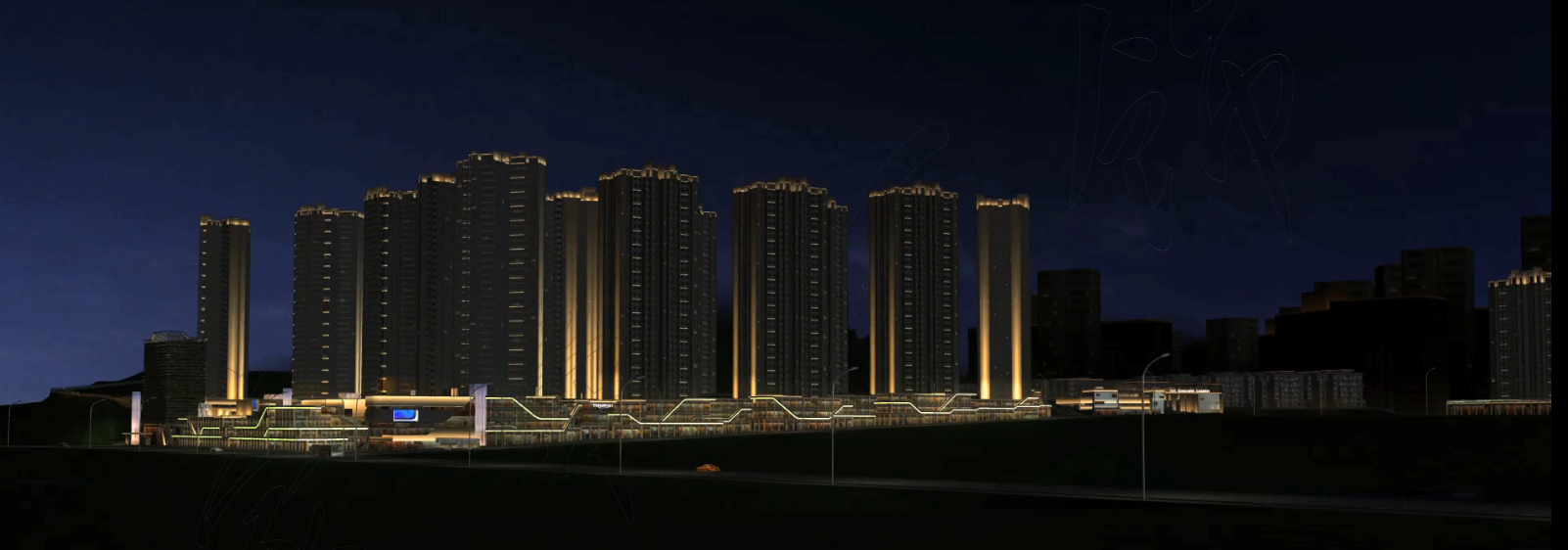 城市建筑群灯饰规划3